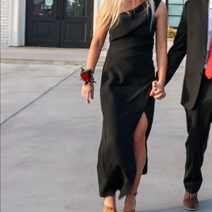 Asos black one shoulder dress